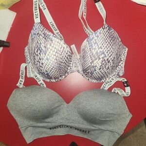 Victoria's Secret Gray & Purple Bra Set